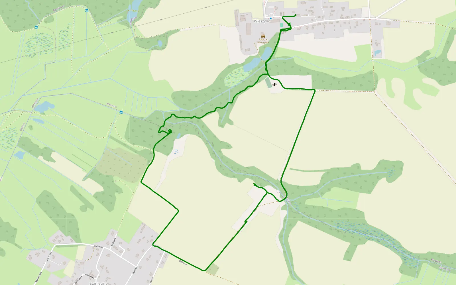 Mapa trasy Szybki przejazd - 4.6 km trasy offroad, Powiat Słupski