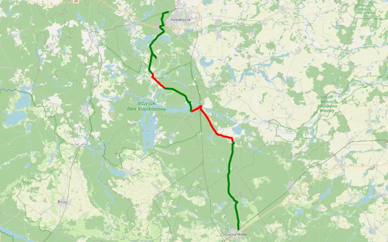 Kościerzyna do Czarna Woda