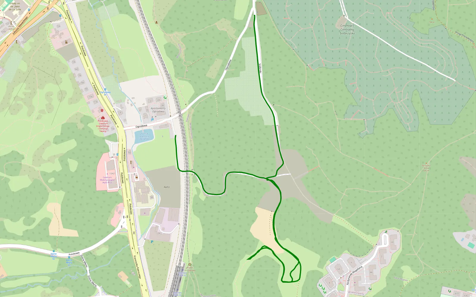 Mapa trasy Brętowo - 2 km trasy offroad, Gdańsk
