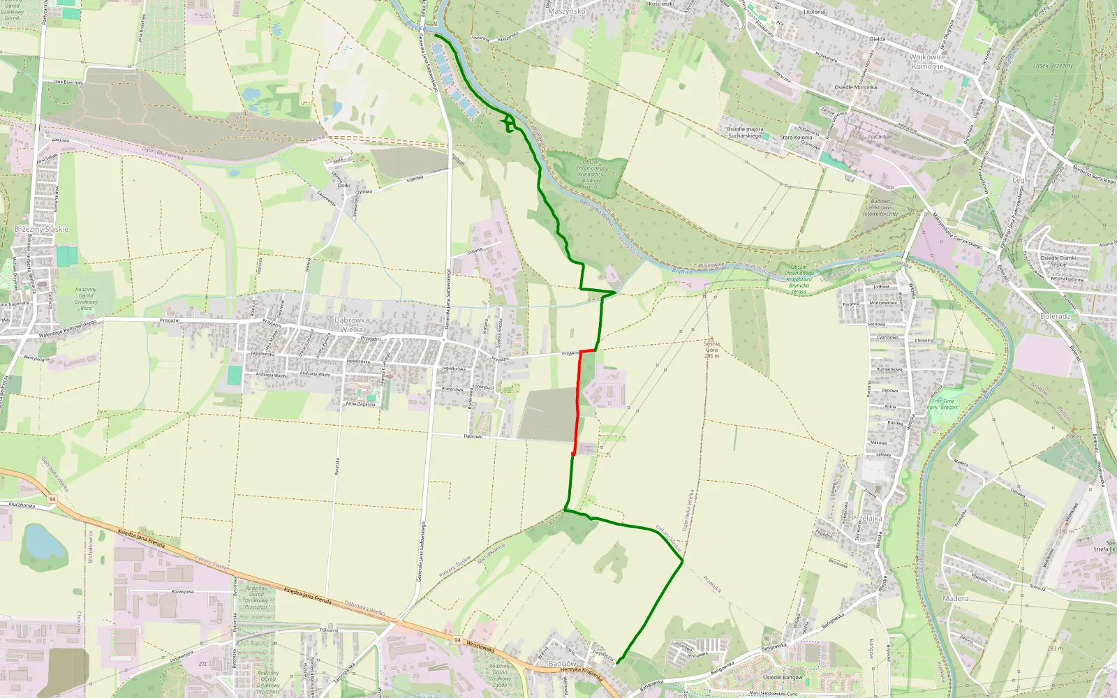 Map of Trasa wzdłuż Brynicy od Wojkowic do Siemianowic Śląskich - 5.6 km offroad trail, Piekary Śląskie