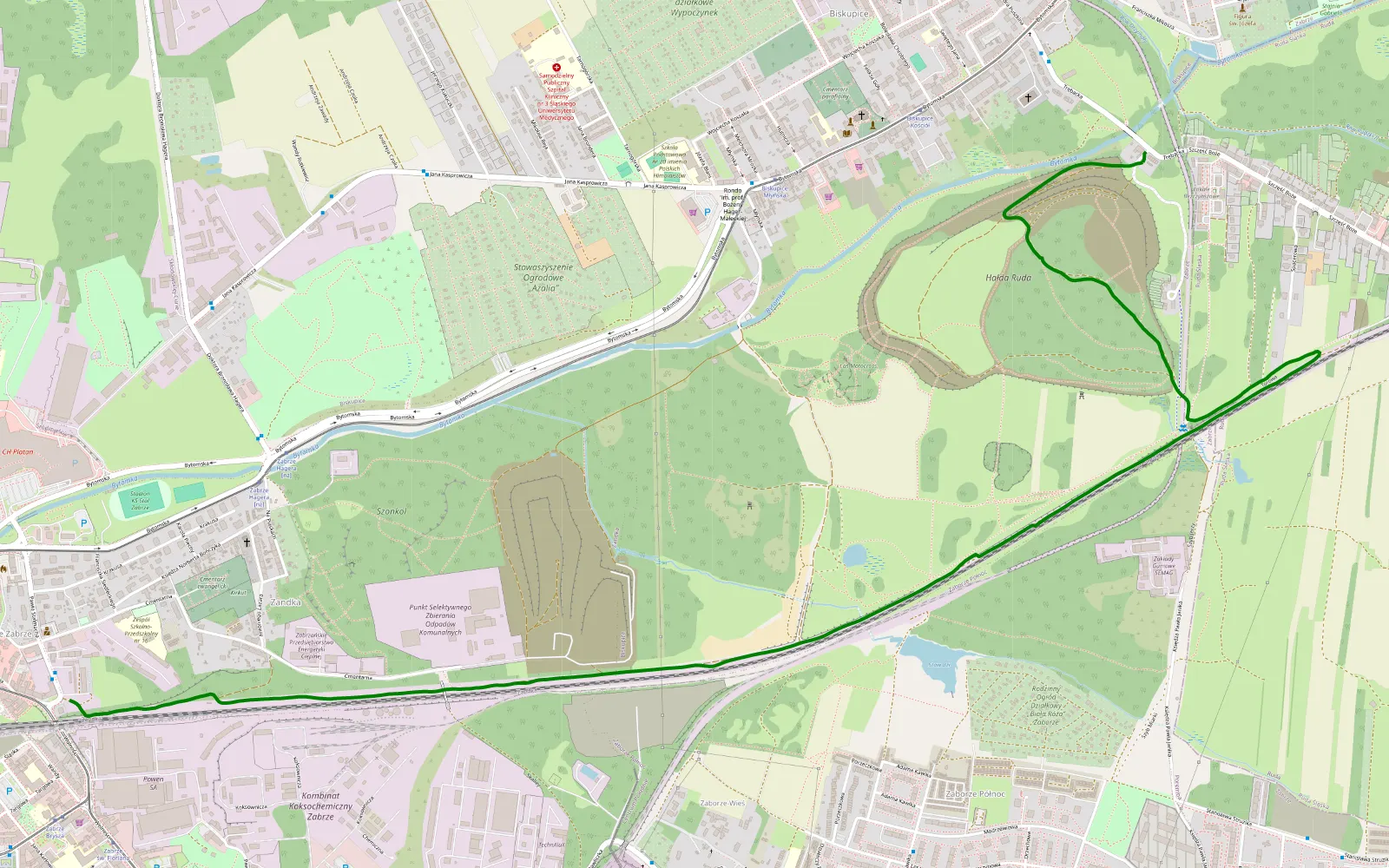 Map of Zabrze - Biskupice - 5.1 km offroad trail, Zabrze