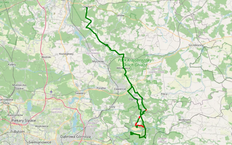 Olsztyn - Parkoszowice Polen Süd Tour 2023 4. Tag - Burg und Wüste inkl waldtrail (eng!!!)