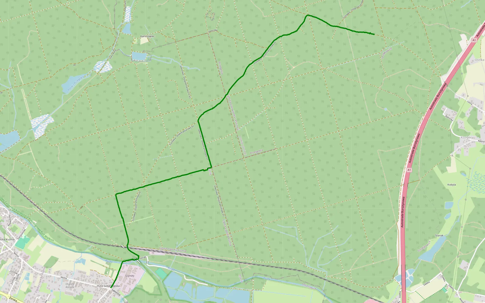 Map of Stanowice Podlesie - Pariuszowiec 2022 - 5.2 km offroad trail, Rybnik