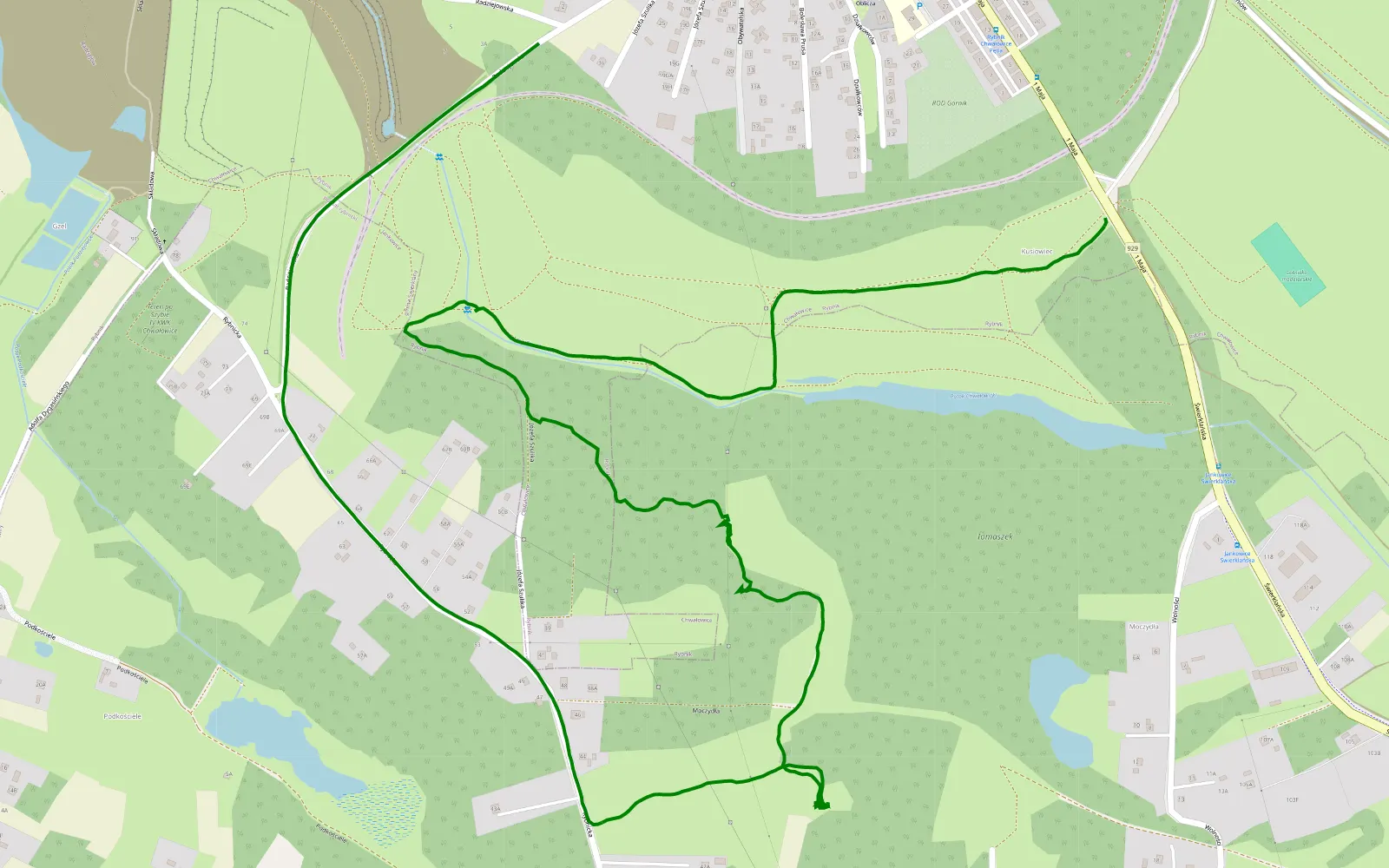 Map of Chwałowice - 2.9 km offroad trail, Rybnik County