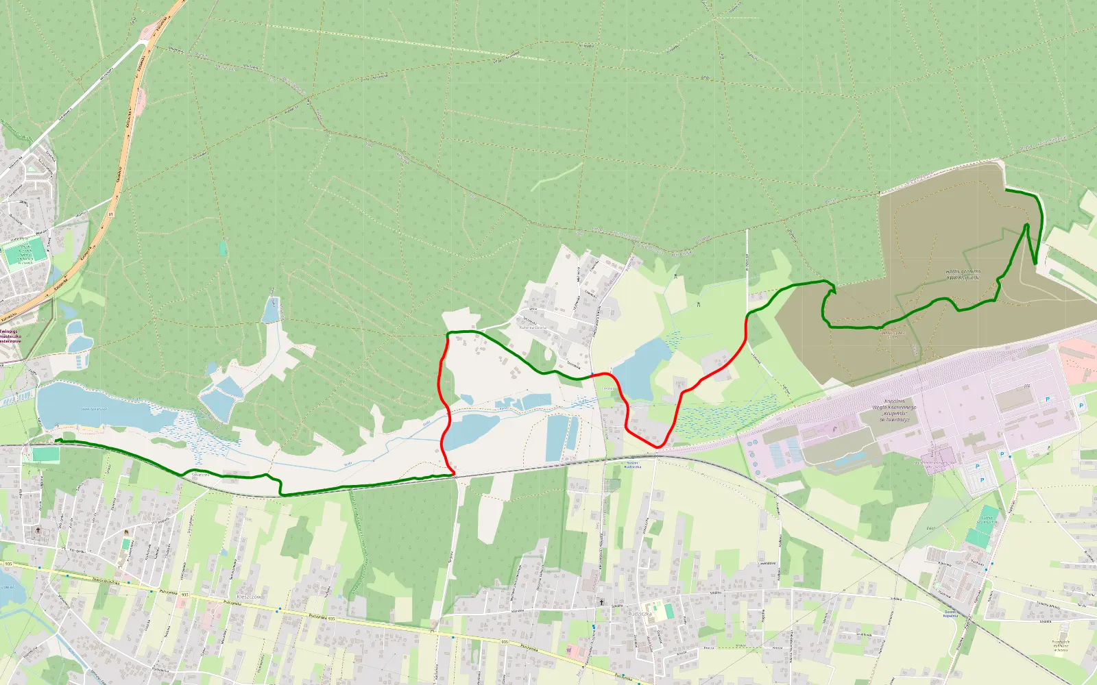 Mapa trasy Stary Suszec - Kleszczówka - 7.1 km trasy offroad, Żory