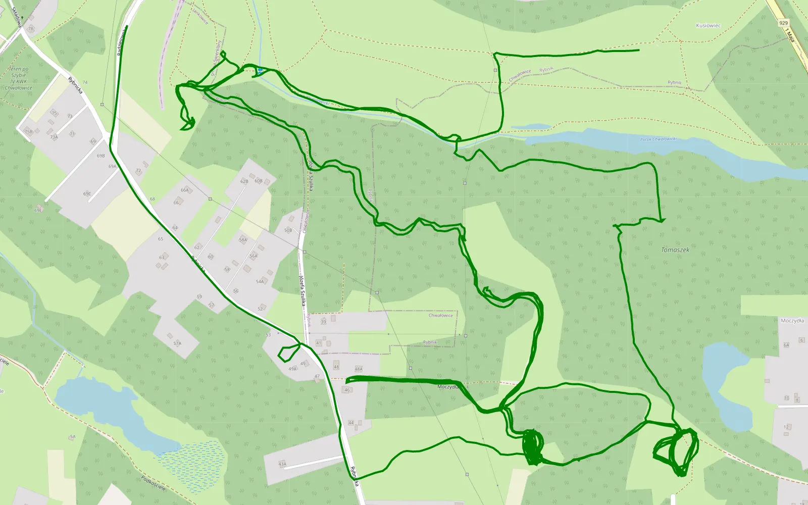 Map of Halda - 12.2 km offroad trail, Rybnik County