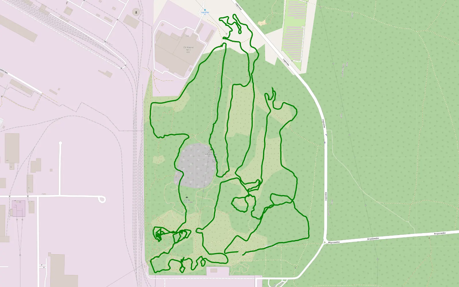 Mapa trasy 20250222 zlot Jimny Off-road Park Częstochowa - 9.7 km trasy offroad, Częstochowa