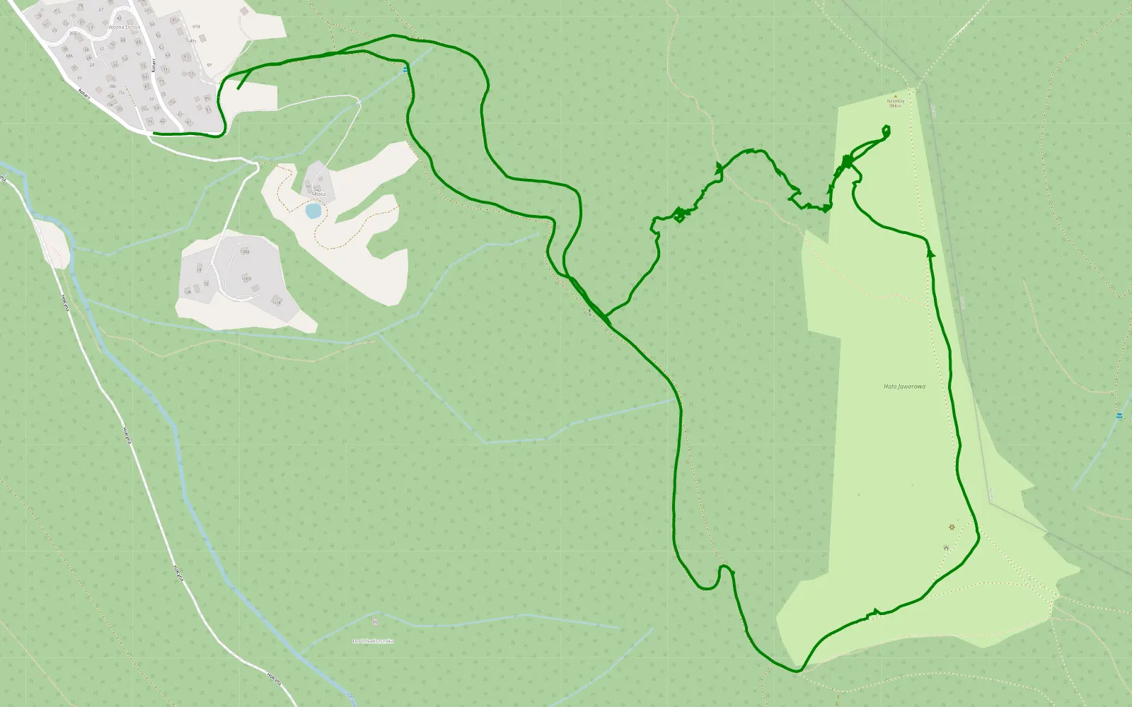 Map of Hala Jaworowa - 6.2 km offroad trail, Cieszyn County
