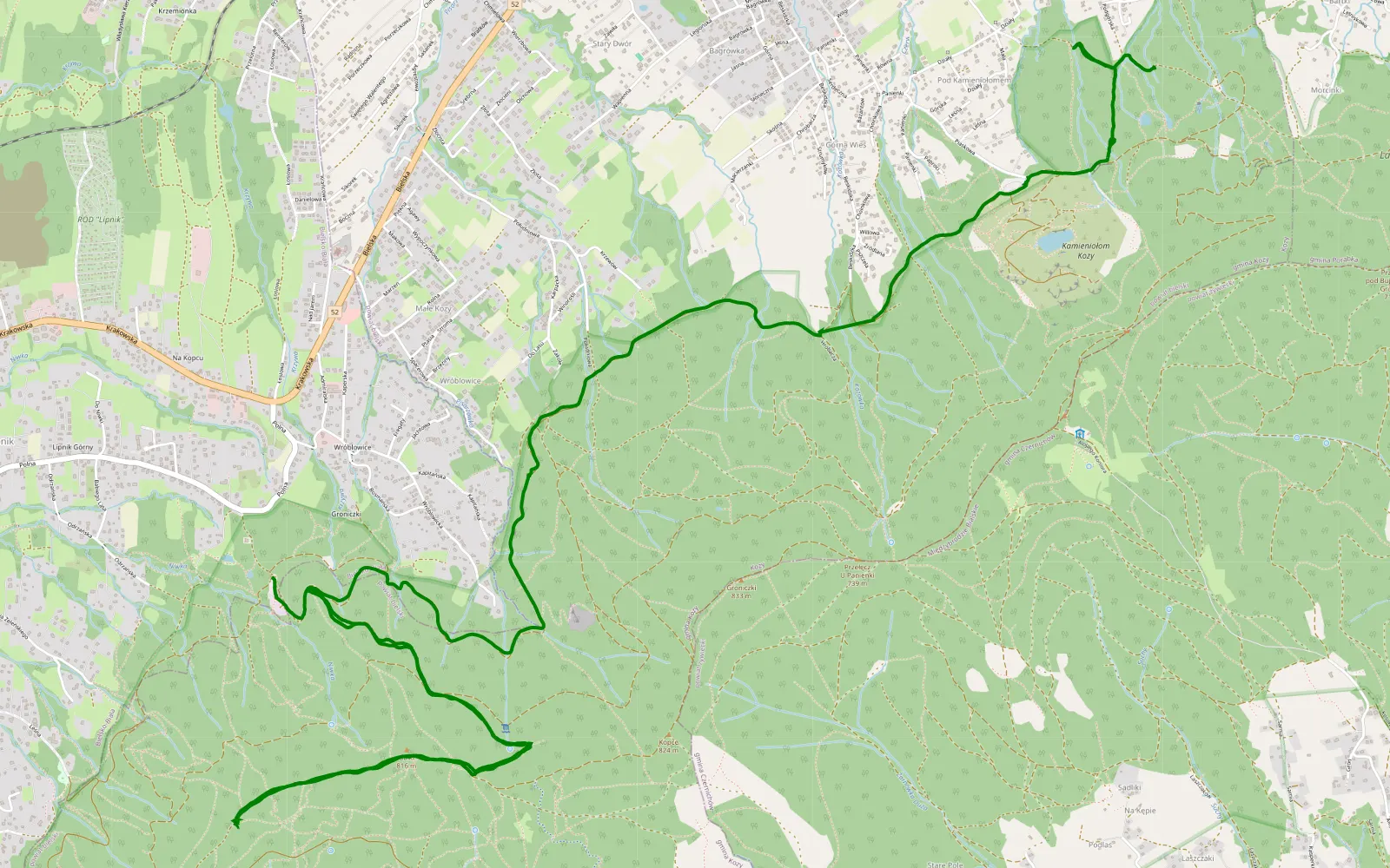 Map of 12 km Offroad Trail, Bielsko County - 12 km offroad trail, Bielsko County