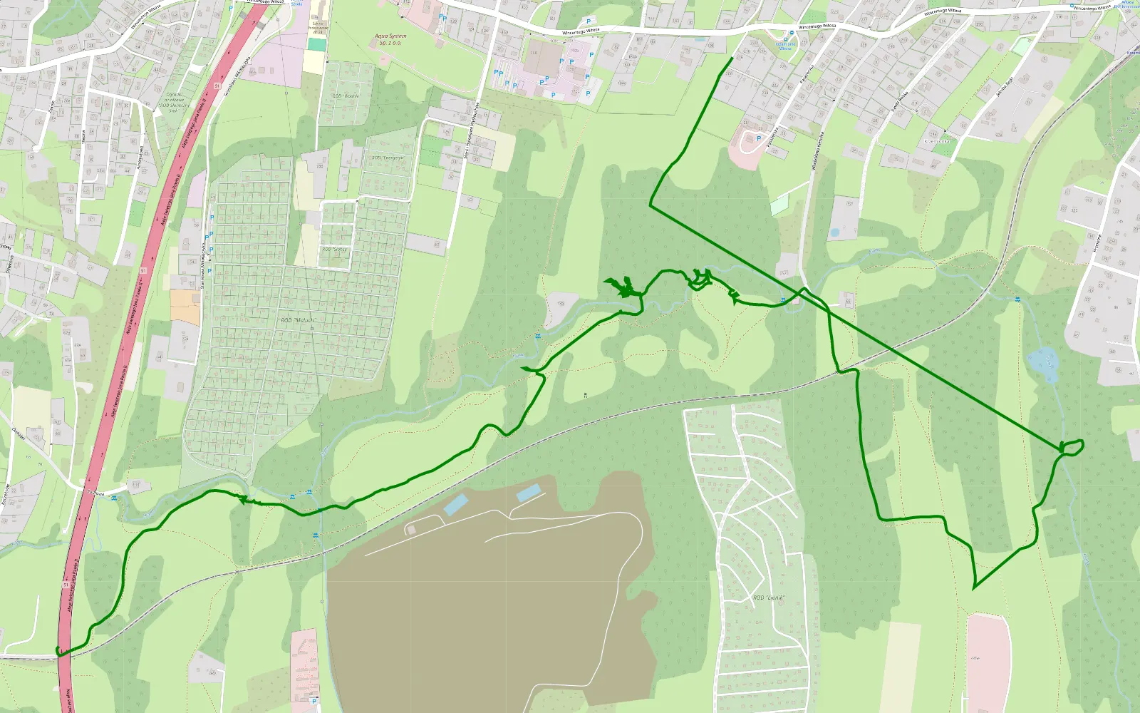 Map of Lipnik Górny - Wróblowice - 4.2 km offroad trail, Bielsko-Biała
