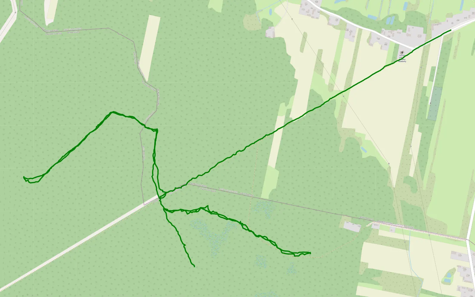 Mapa trasy Pieńki - Szczepocice - 5.6 km trasy offroad, Powiat Częstochowski