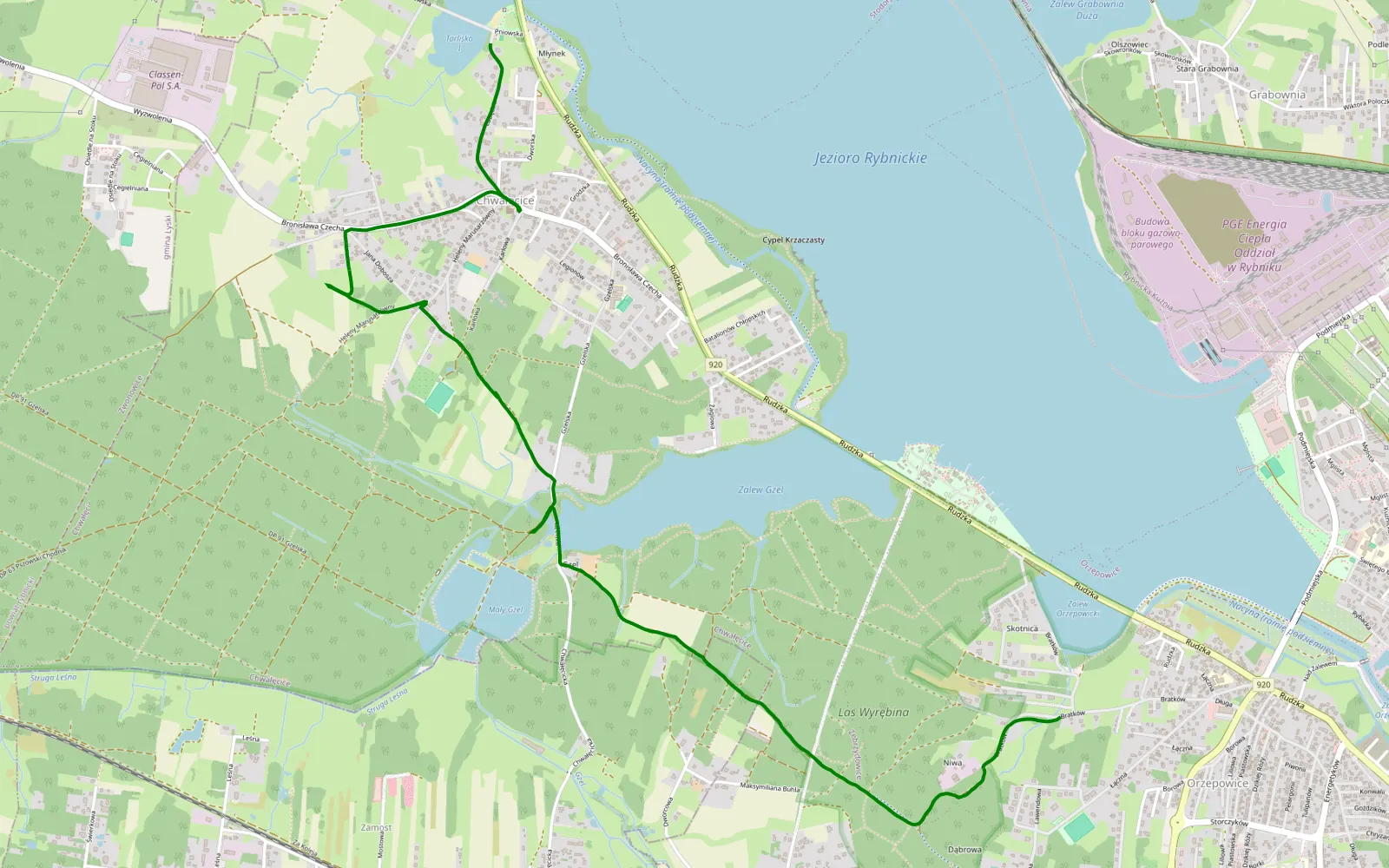 Map of Na pniowiec - 4.4 km offroad trail, Rybnik