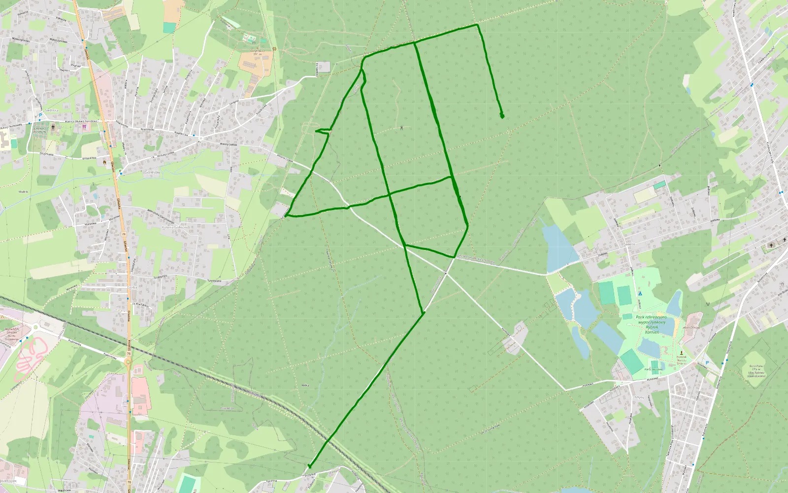 Map of Wielopole - Książenice - 9.7 km offroad trail, Rybnik County