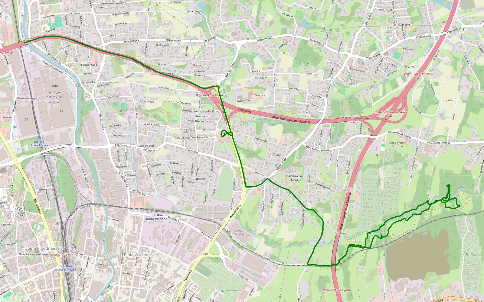 Map of Lipnik Górny - Zabawa - 5.1 km offroad trail, Bielsko-Biała
