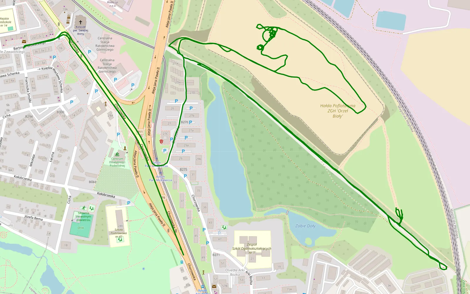 Map of Bytom - Łagiewniki - 4.3 km offroad trail, Bytom