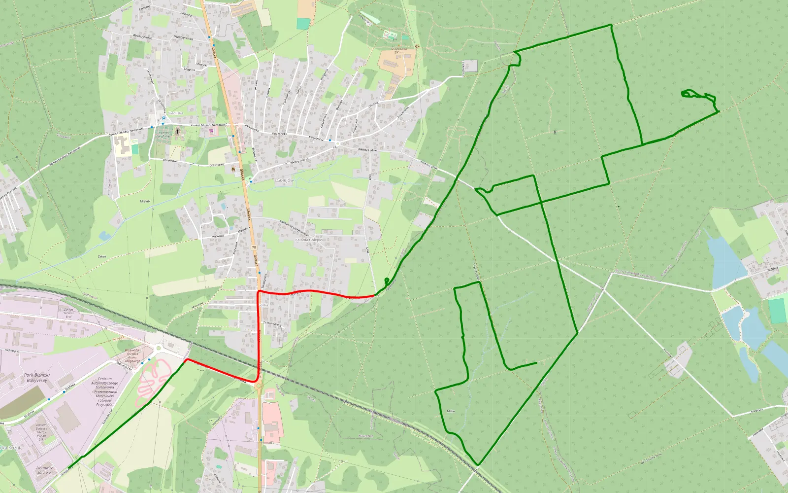 Map of Wielopole - Grabownia - 11.3 km offroad trail, Rybnik County