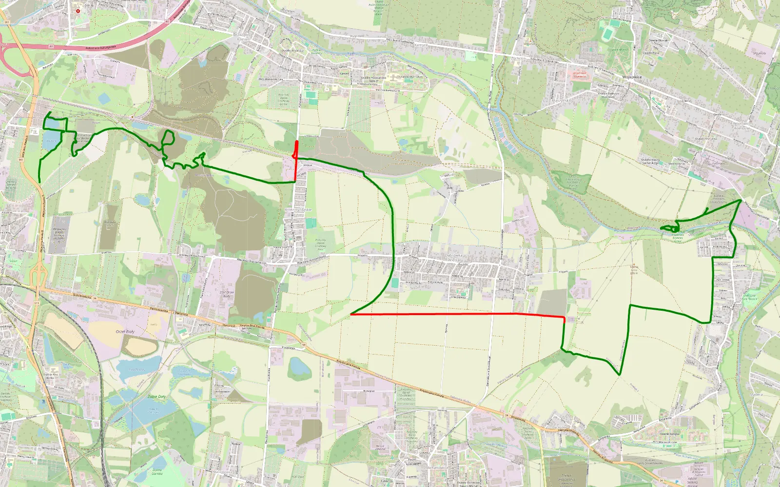 Map of Cf - 15.3 km offroad trail, Piekary Śląskie