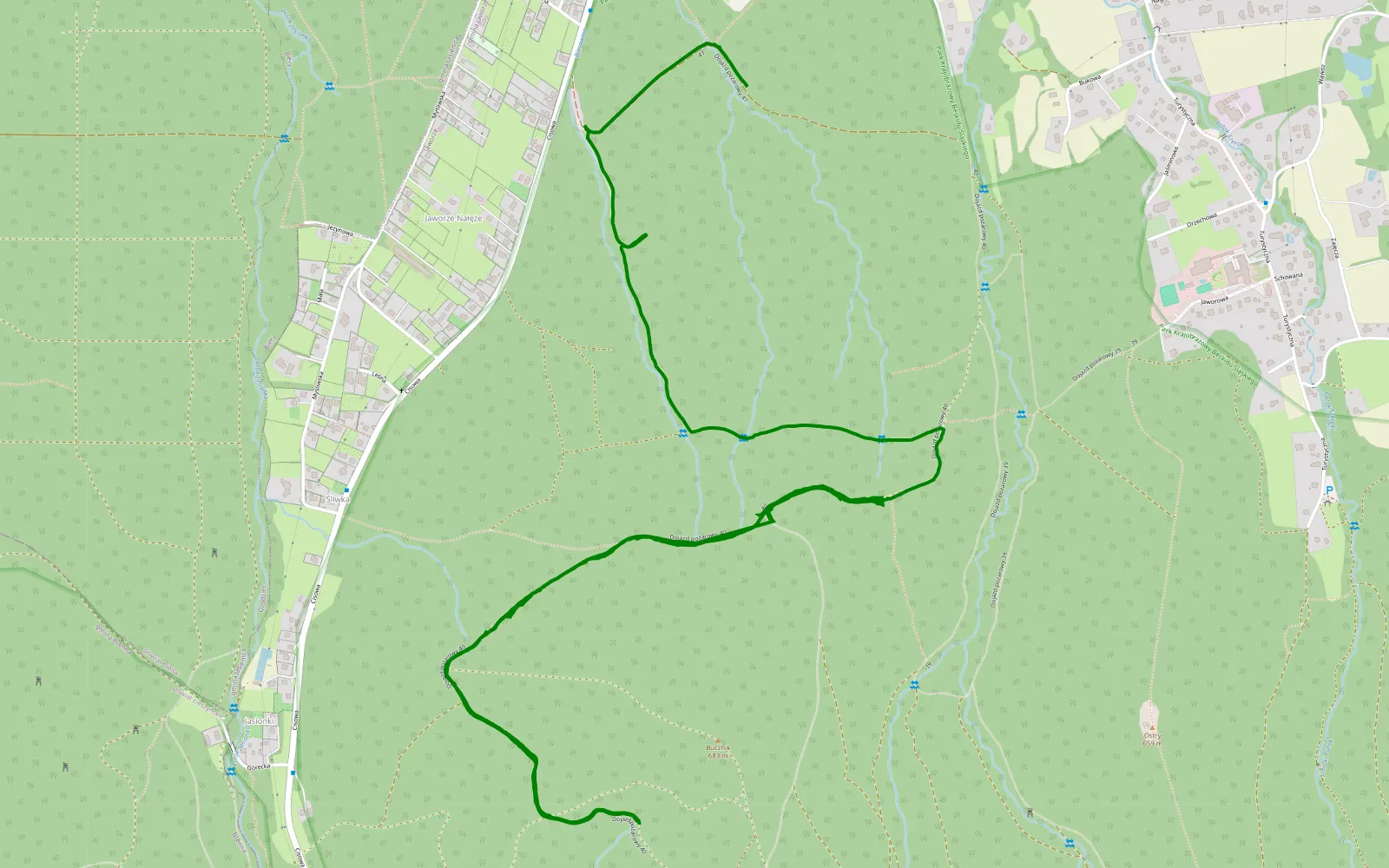 Map of Jasionki - 6.4 km offroad trail, Bielsko County