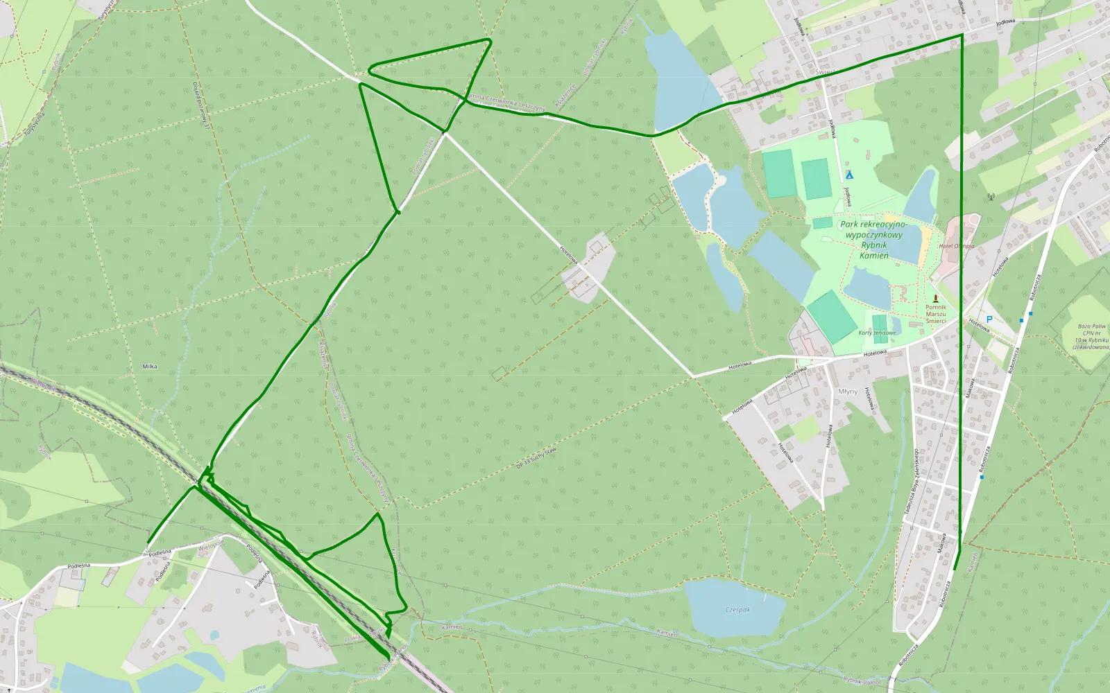 Map of Wielopole - Młyny - 6.3 km offroad trail, Rybnik County