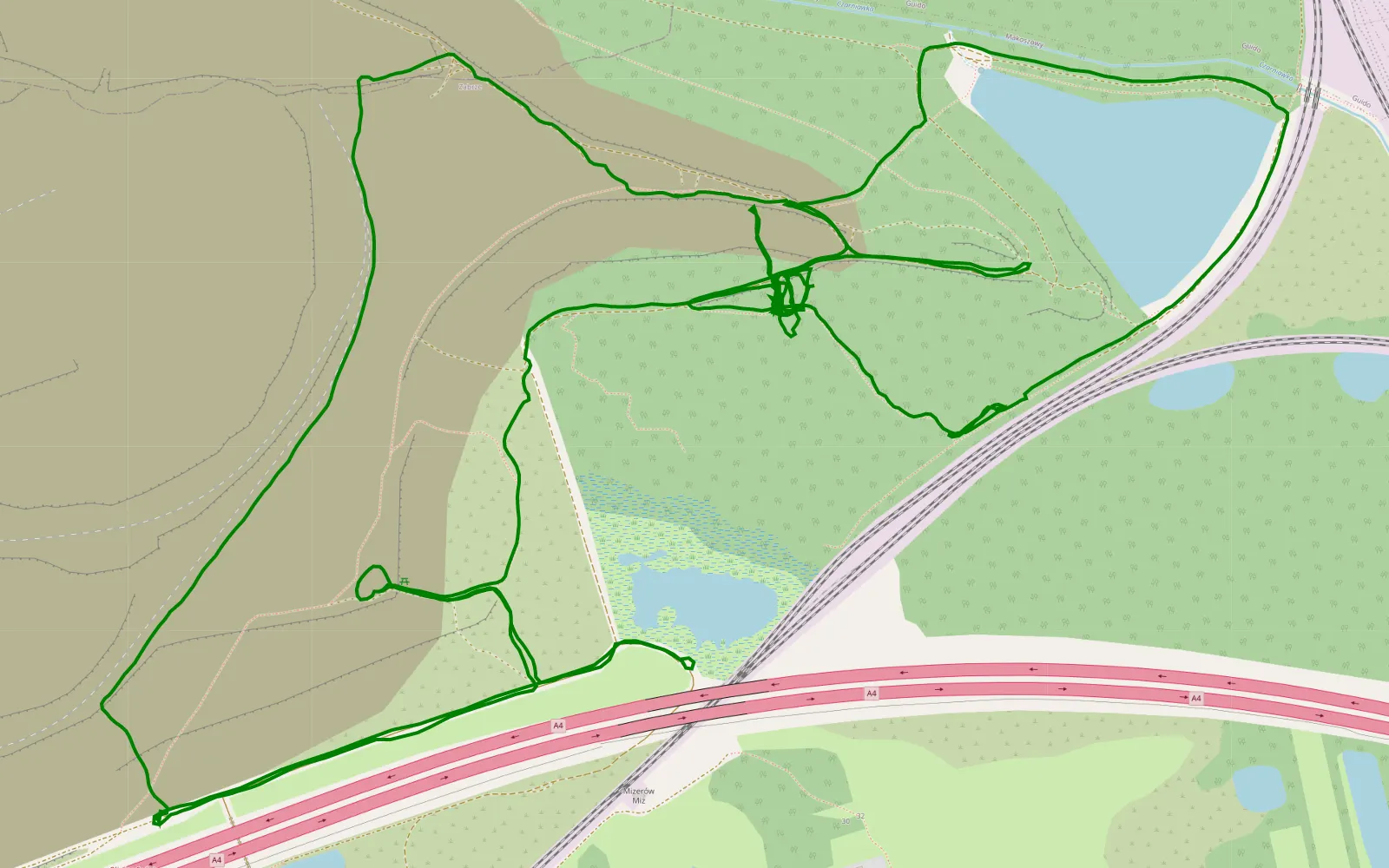 Map of Makoszowy - 7.5 km offroad trail, Zabrze