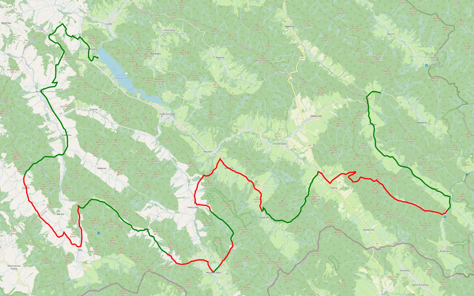 Map of TORF23 tr-4 z przewodnikiem (80km) - 58.9 km offroad trail, Gorlice County