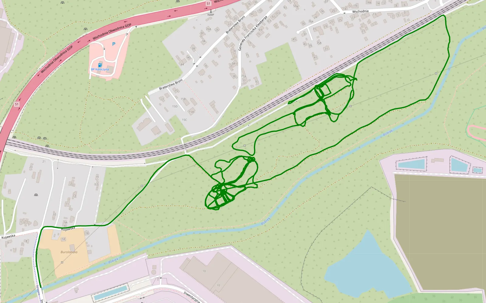 Map of Dańdówka - 6.8 km offroad trail, Sosnowiec