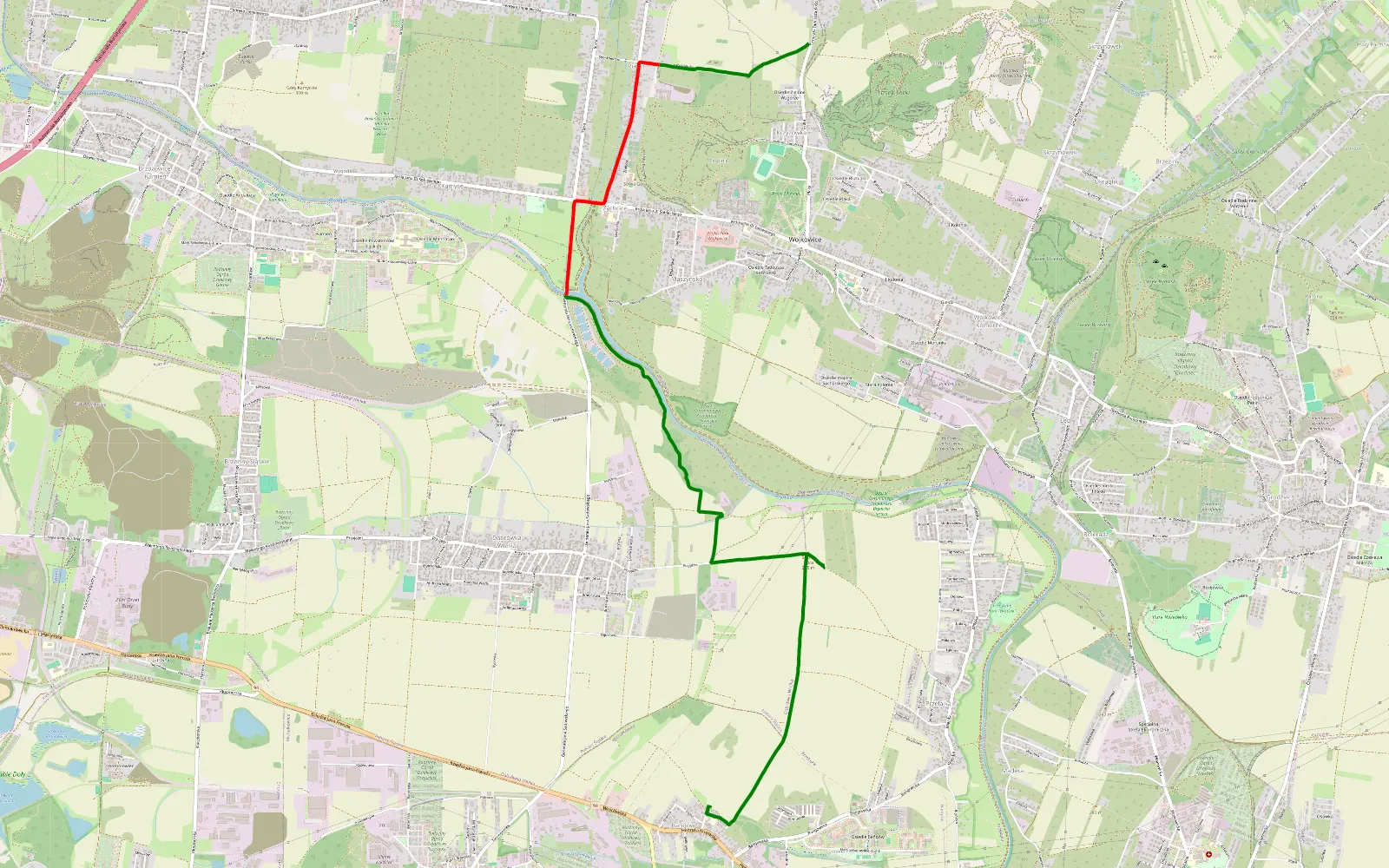 Map of Bańgów - Wojkowice - 8.6 km offroad trail, Piekary Śląskie