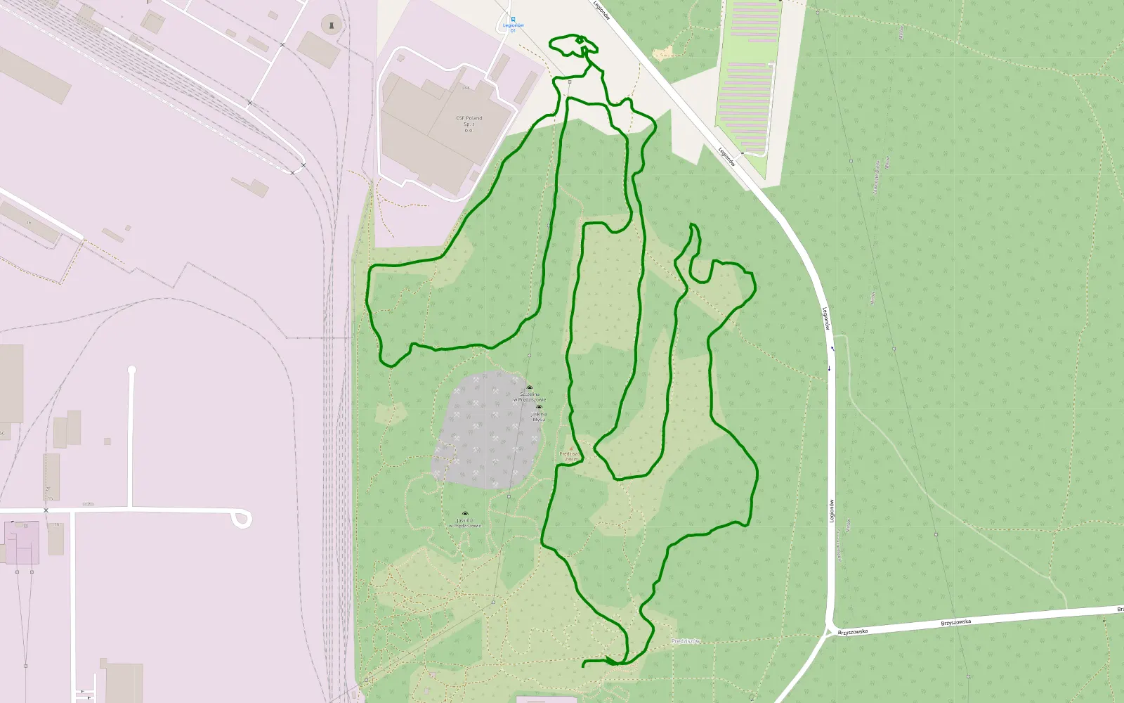 Mapa trasy Kucelin - 5.4 km trasy offroad, Częstochowa