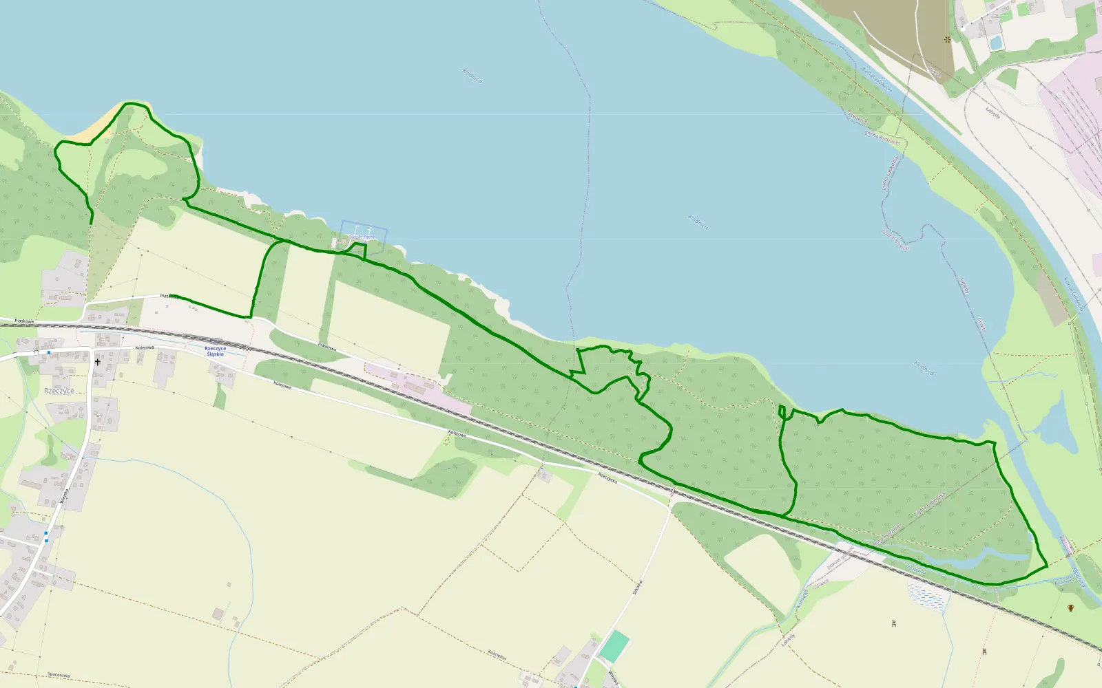 Mapa trasy Rzeczyce - 8.7 km trasy offroad, Powiat Gliwicki