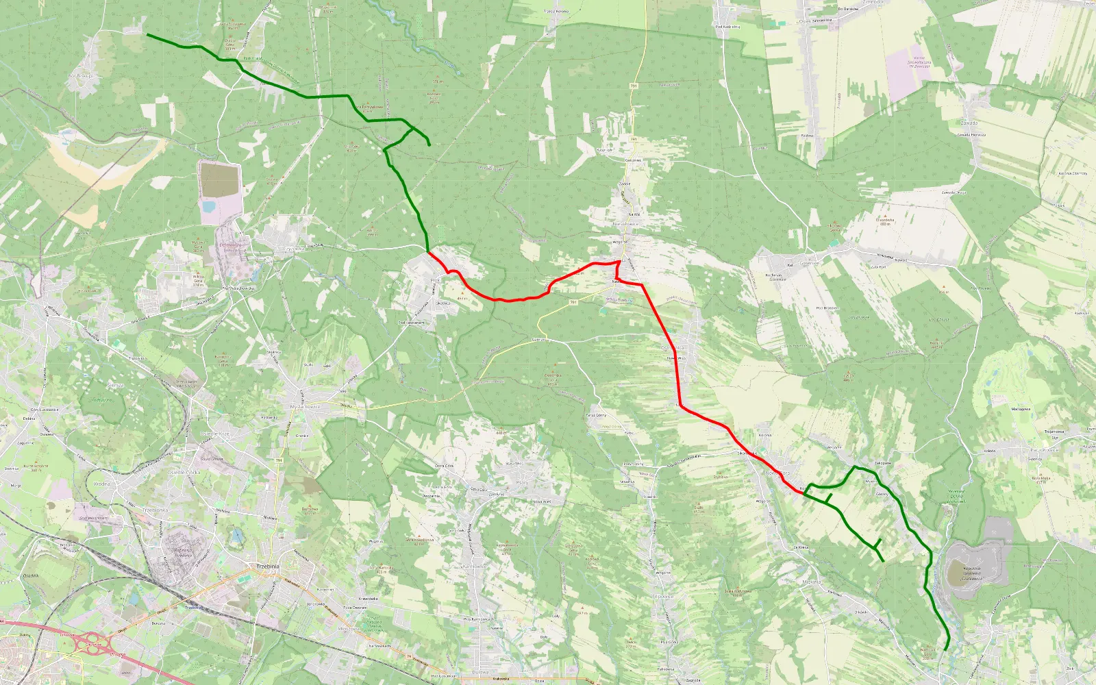 Map of Pologne3 - 19.9 km offroad trail, Kraków County
