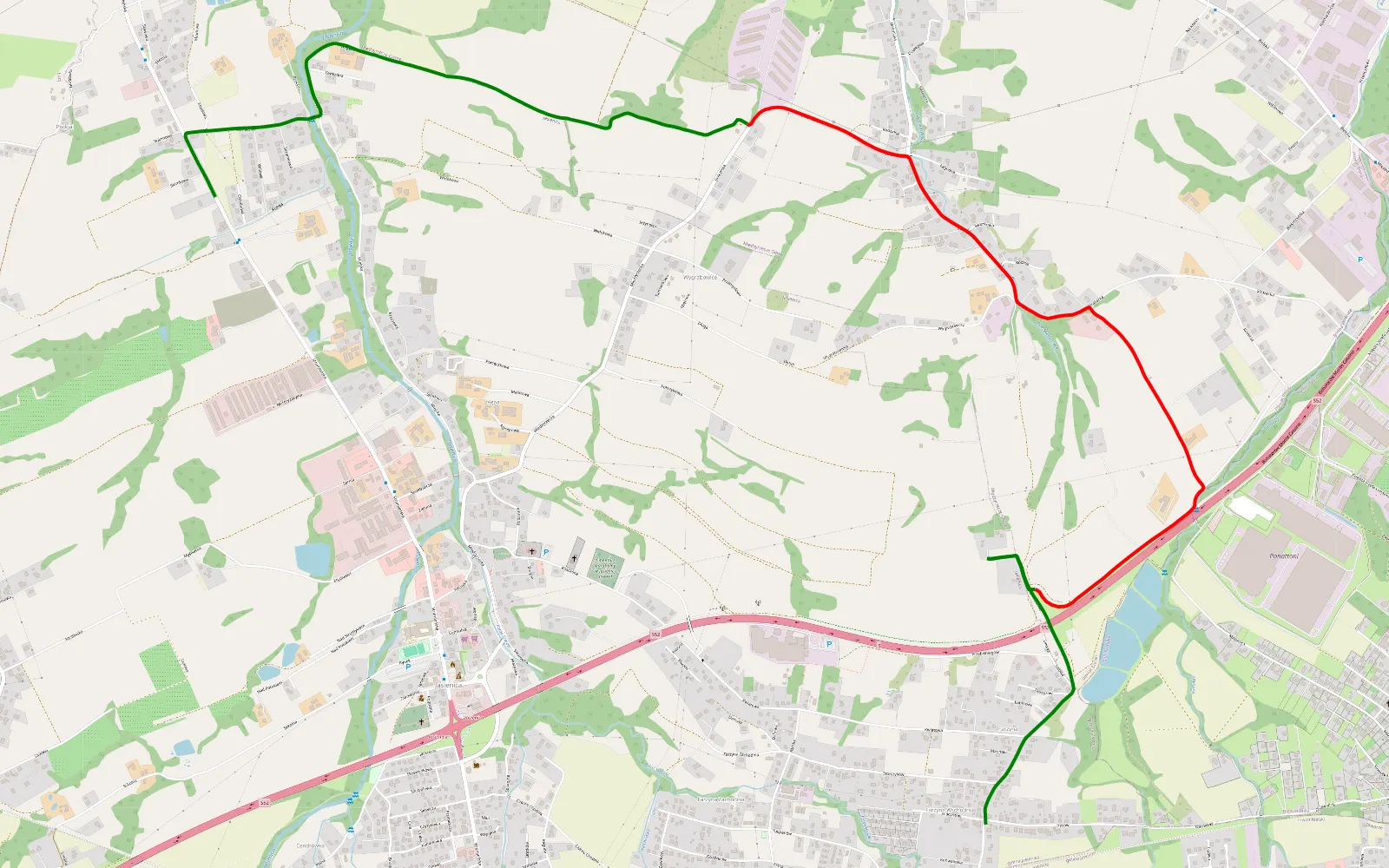 Map of Jaworze - Łazy - 5 km offroad trail, Bielsko County