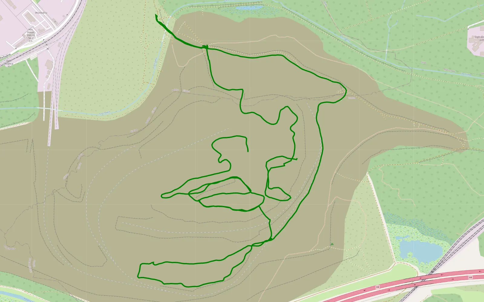 Mapa trasy Sośnica - Makoszowy - 6.4 km trasy offroad, Zabrze