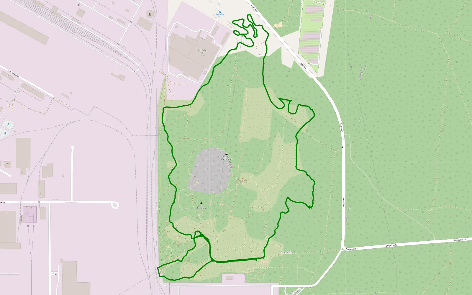 Mapa trasy Prędziszów technicznie - 5.1 km trasy offroad, Częstochowa