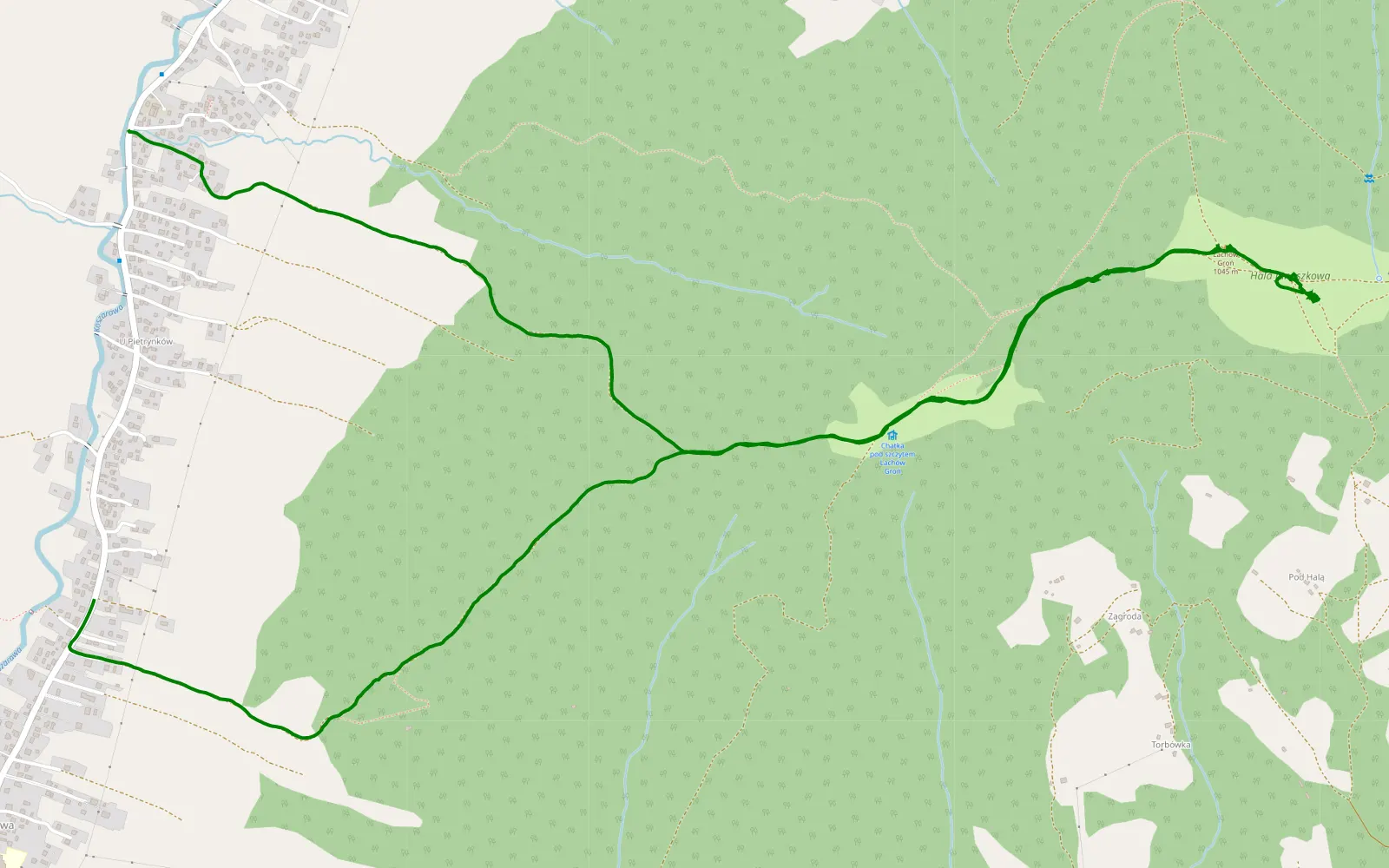 Map of Koszarawa - 6.8 km offroad trail, Żywiec County
