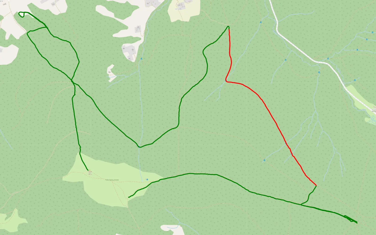 Map of Koszarawa - 7.4 km offroad trail, Żywiec County