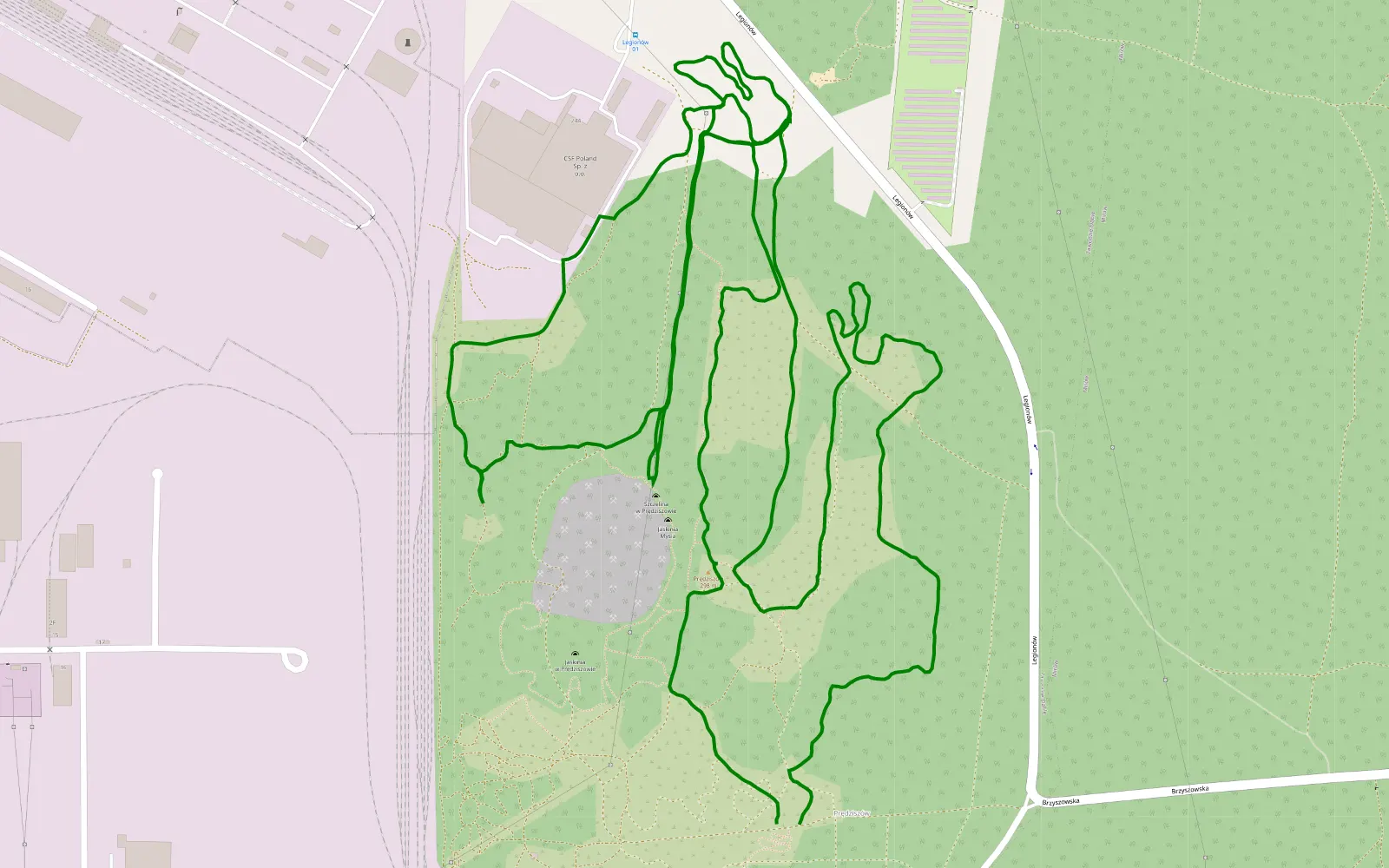 Mapa trasy Beta obsrana zbroja - 6.9 km trasy offroad, Częstochowa