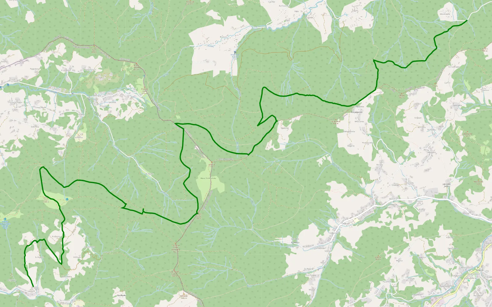 Map of Na szlaku 4x4=16 - 17.4 km offroad trail, Żywiec County