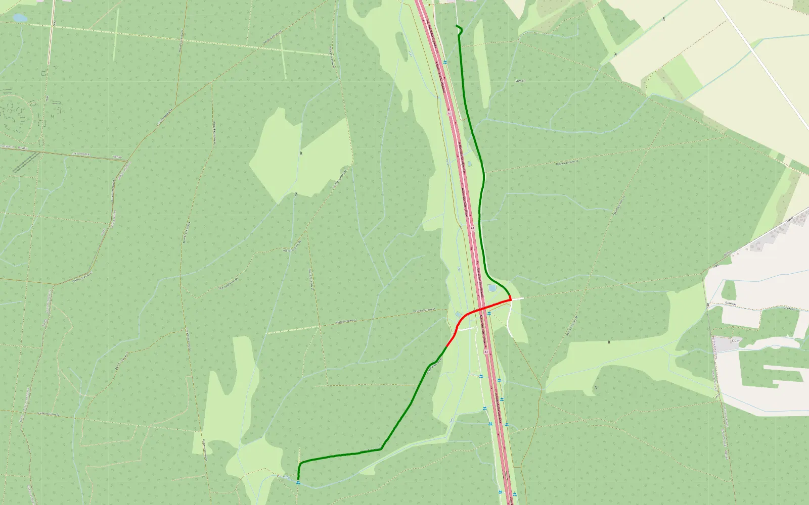 Map of Wożniki - Dąbrowa Mała - 3.5 km offroad trail, Lubliniec County