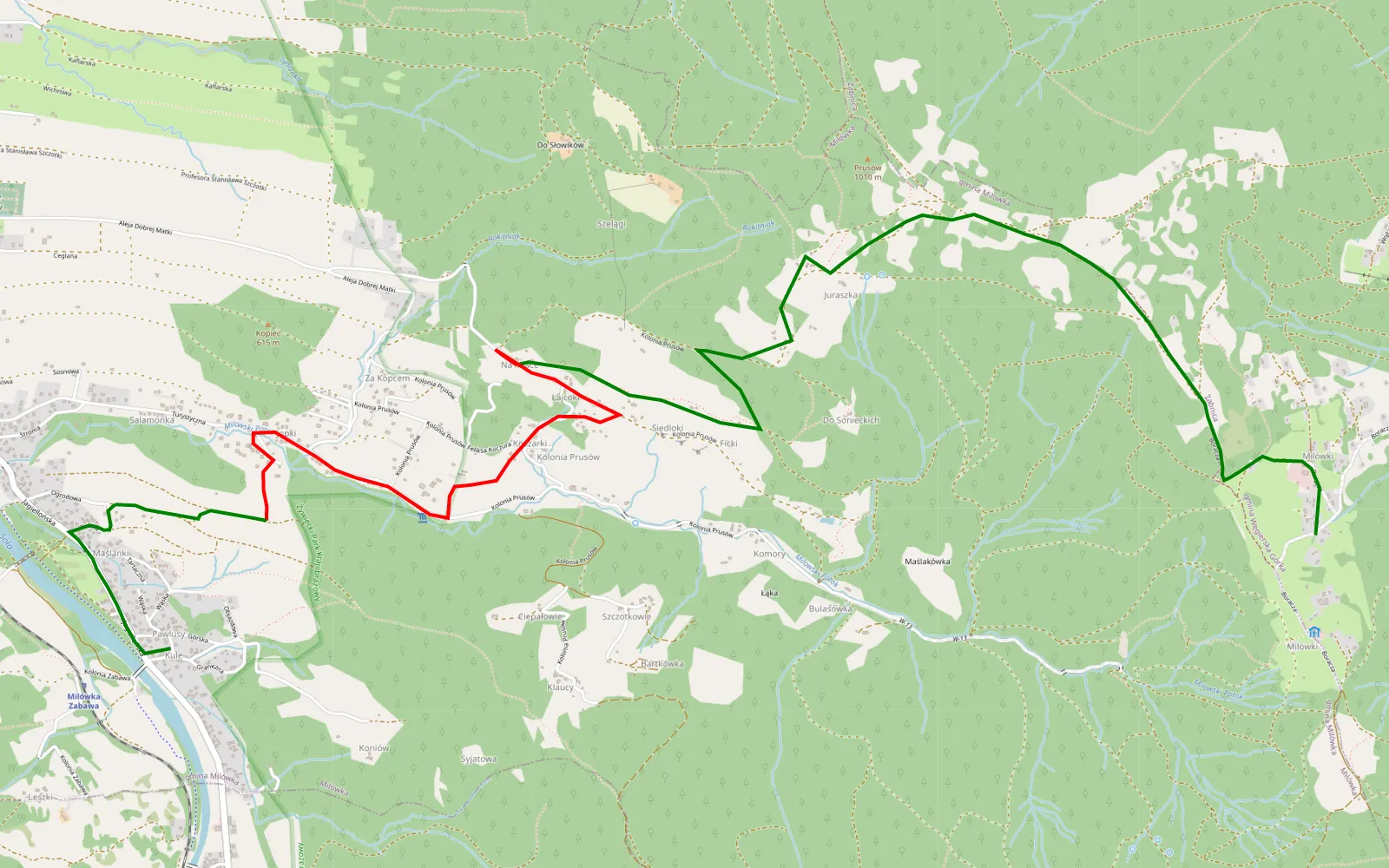 Map of Boracza do Gospody, punkty widokowe - 8.5 km offroad trail, Żywiec County