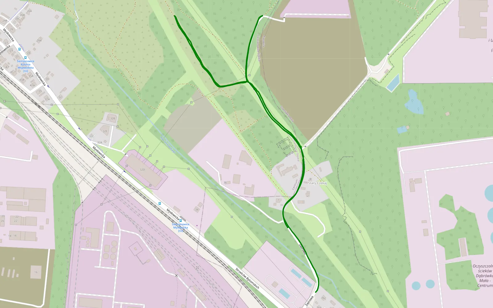 Map of Siemianowice - 1.9 km offroad trail, Siemianowice Śląskie