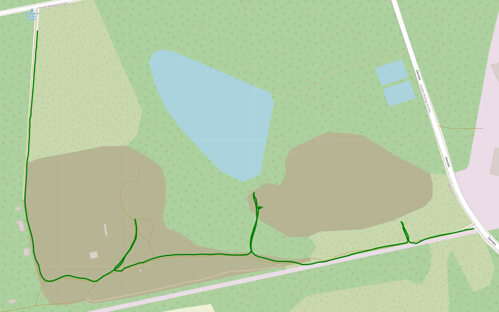 Map of Borzyków - 1.5 km offroad trail, Zabrze