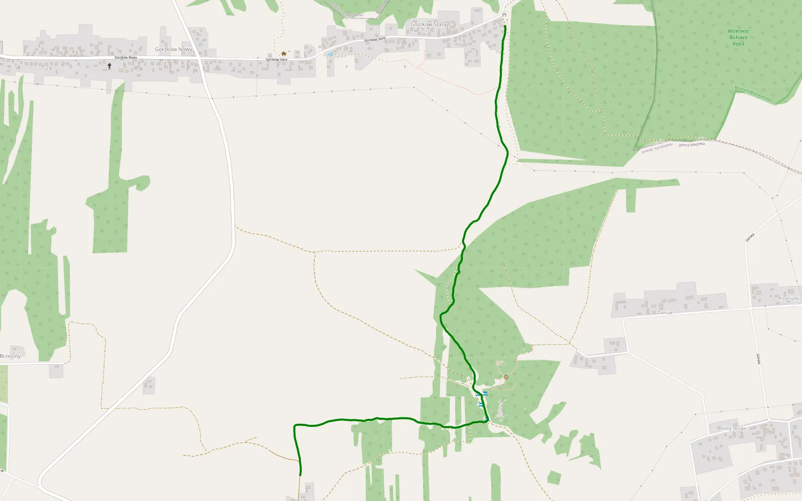 Mapa trasy Postaszowice - Gorzków Stary - 2.9 km trasy offroad, Powiat Myszkowski