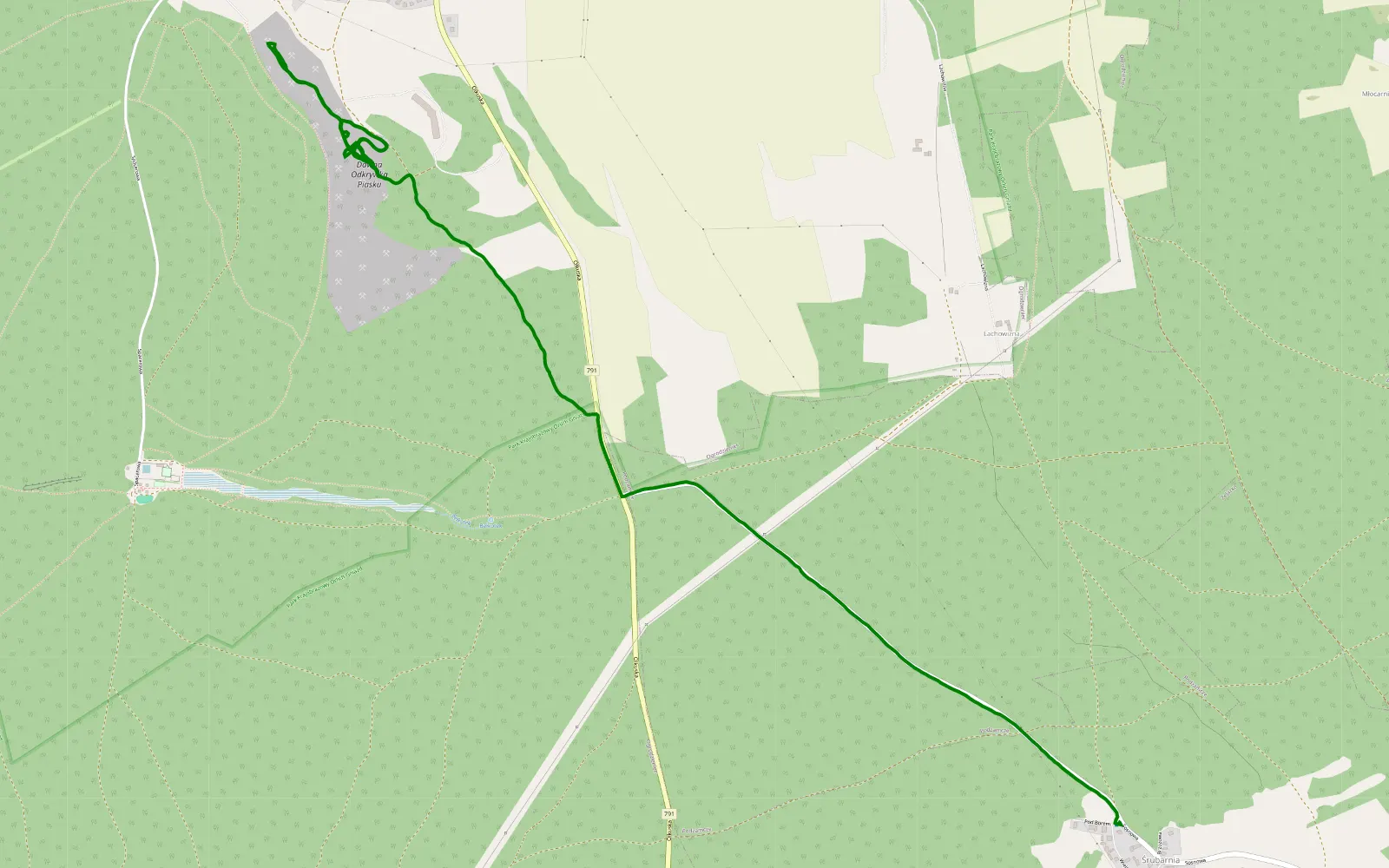 Mapa trasy Ggg - 3 km trasy offroad, Powiat Zawierciański