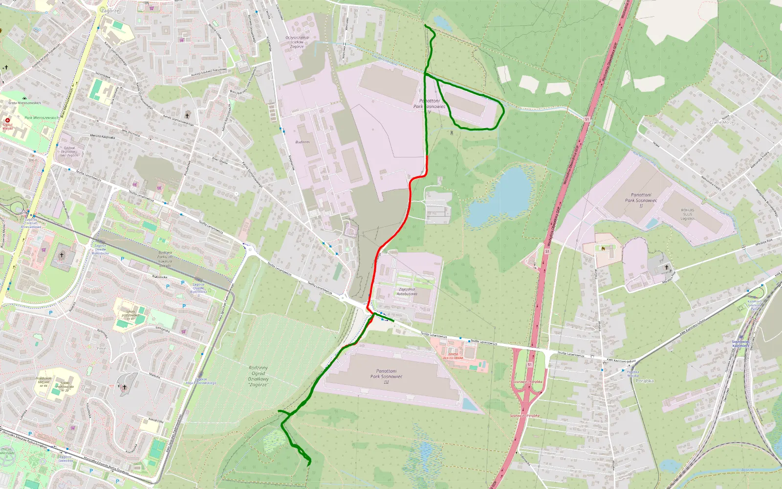 Map of Kazimierz Górniczy - 4.5 km offroad trail, Sosnowiec