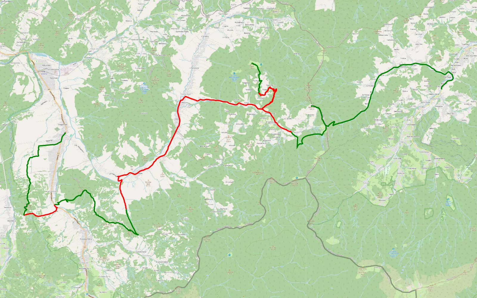 Map of Zawoja - Jeleśnia - 39.1 km offroad trail, Żywiec County