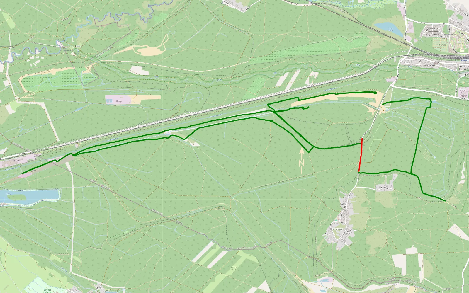 Map of Bukowno - 24.3 km offroad trail, Olkusz County