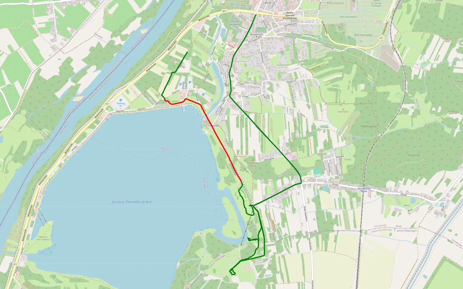 Map of Miechocin - Radowąż - 6.3 km offroad trail, Tarnobrzeg