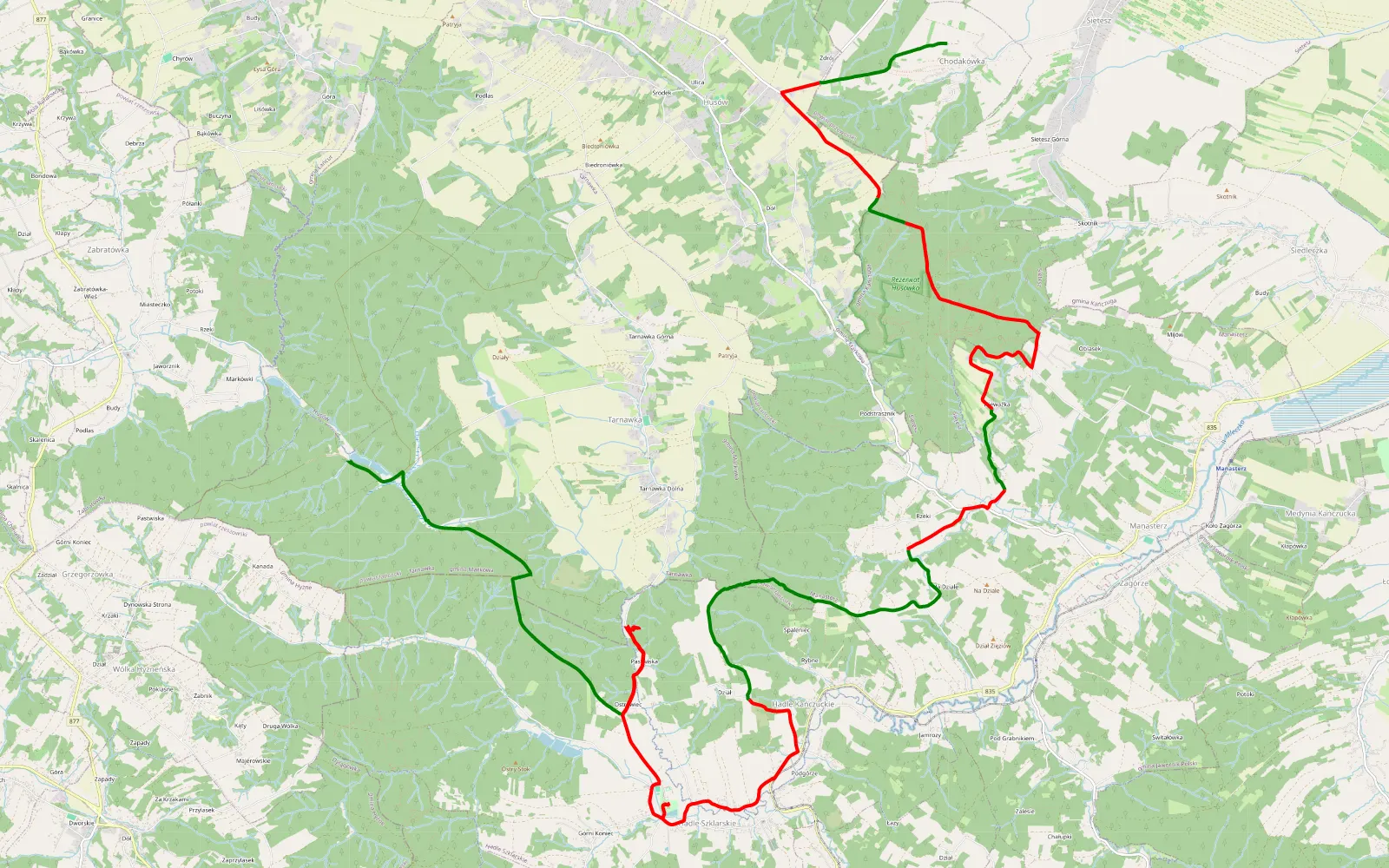 Mapa trasy Grand vitara seria dała radę - 23.1 km trasy offroad, Powiat Przeworski