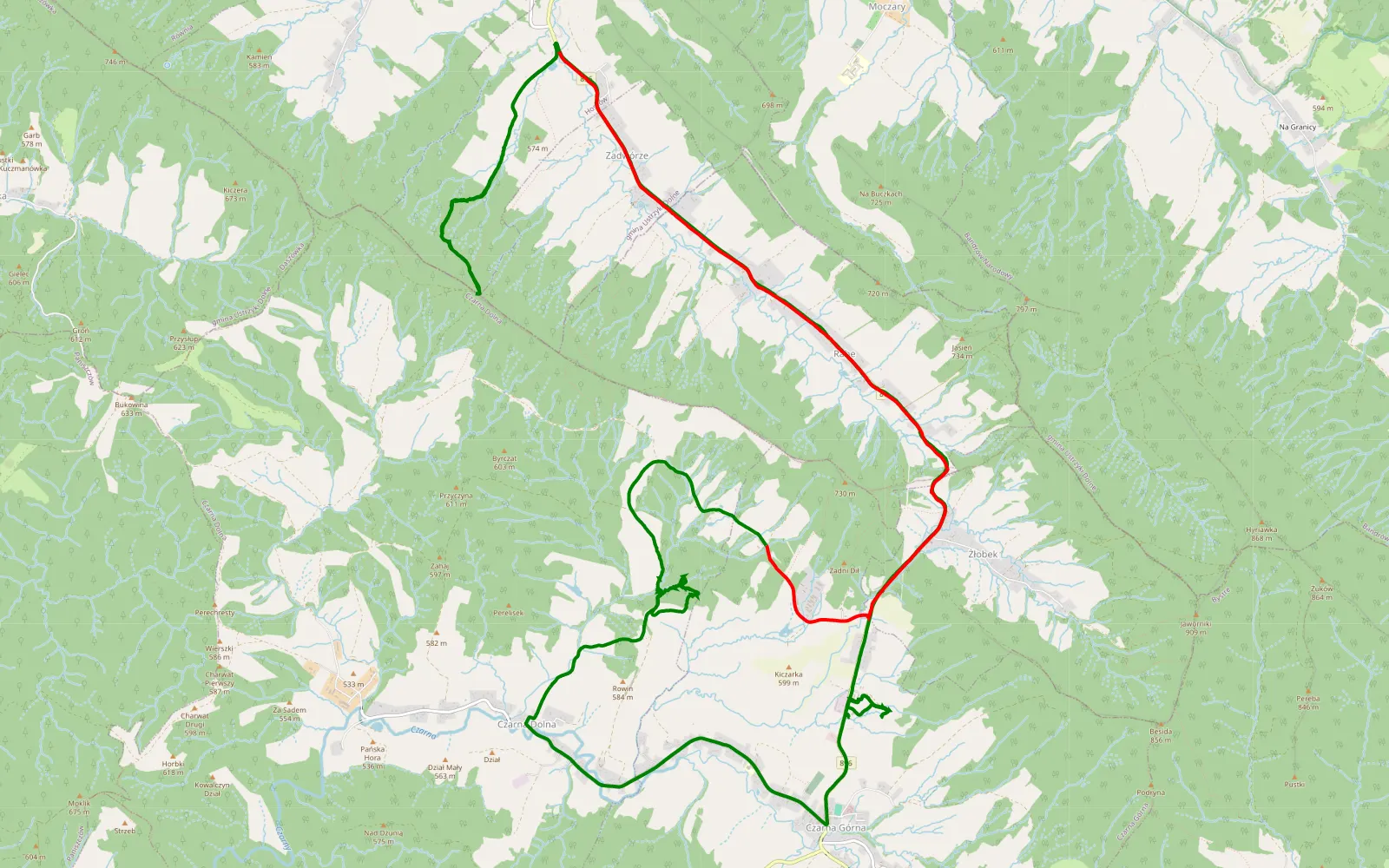 Map of Krzemień sirrpien 2024 - 19.1 km offroad trail, Bieszczady County