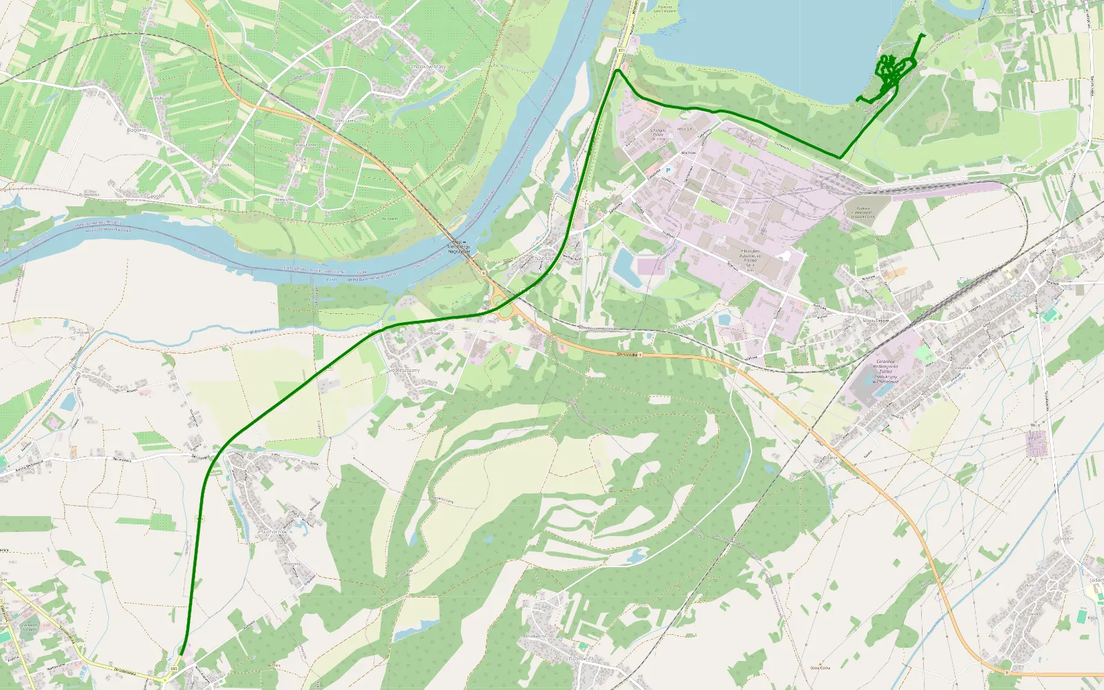 Mapa trasy Skopanie - 8.1 km trasy offroad, Tarnobrzeg